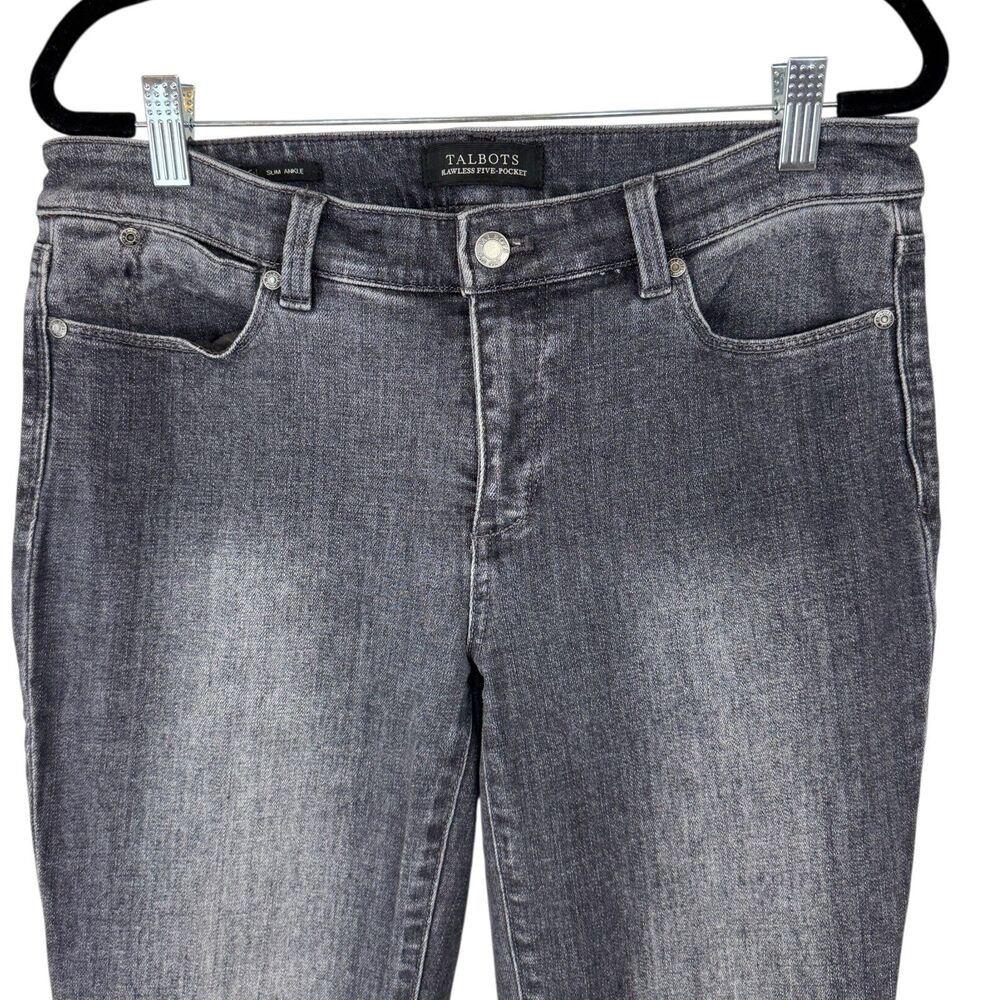 Talbots Grey Flawless 5-pocket slim ankle denim jeans Size 6 - Picture 4 of 10